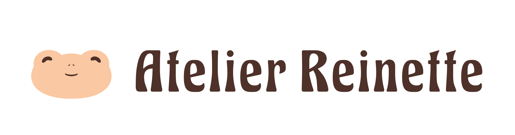 Logo Atelier Reinette represente par une grenouille stylisee, bijouterie artisanale macrame et pieces du Maroc et de l Inde.