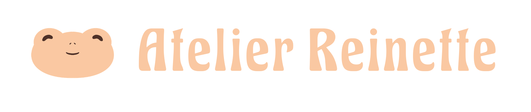 logo atelier reinette represente par une grenouille stylisee, bijouterie artisanale macrame et pieces du maroc et de l inde.